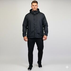 Pulse Windbreaker Jacket Mens 3XL Black Lightweight Rain Outdoor Packable Travel
